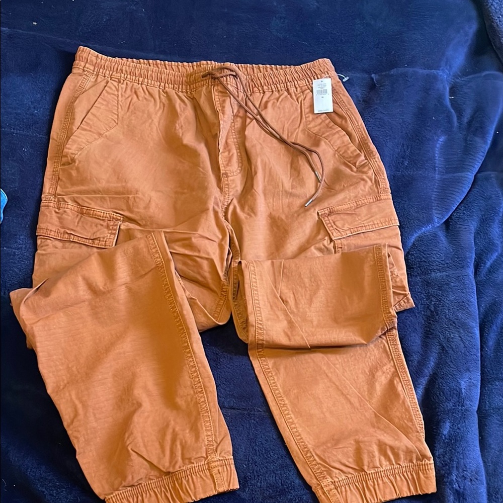 Orange Cargo Jogger Pants